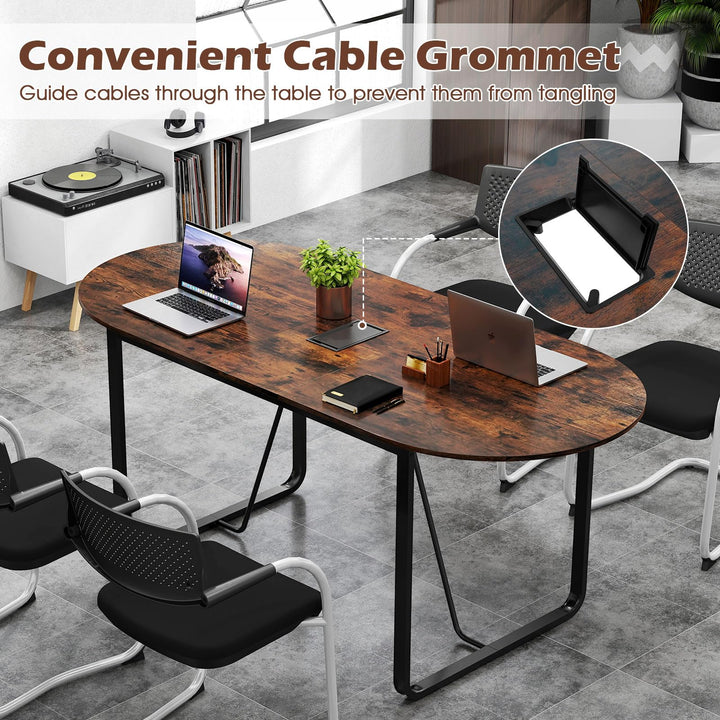 Giantex 71" Conference Table with Cable Management Grommet