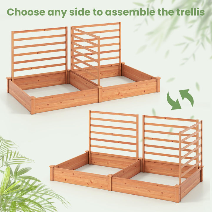 GIANTEX Raised Garden Bed with 3 Trellis for Patio Backyard Lawn