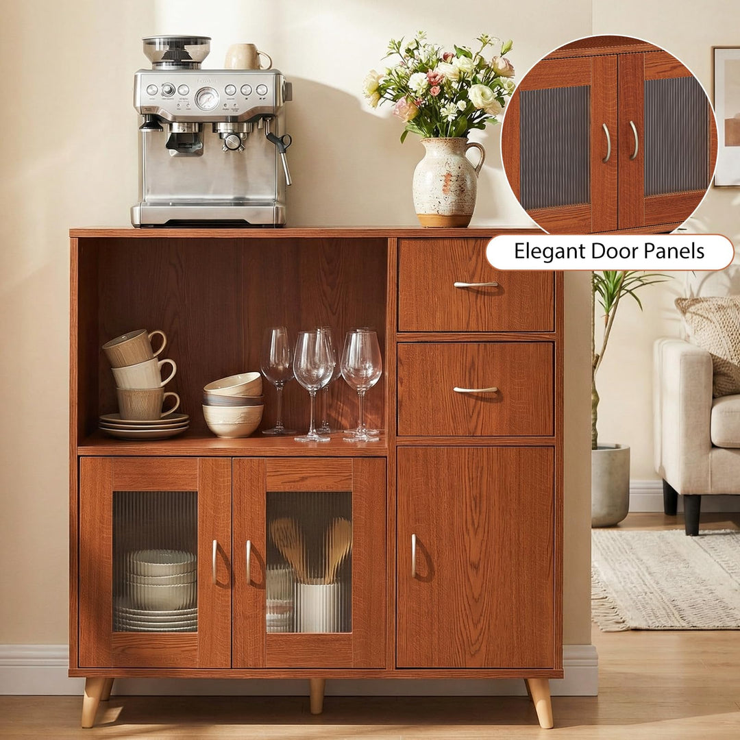 Giantex 36 Inch Sideboard Buffet Cabinet with Open Compartment