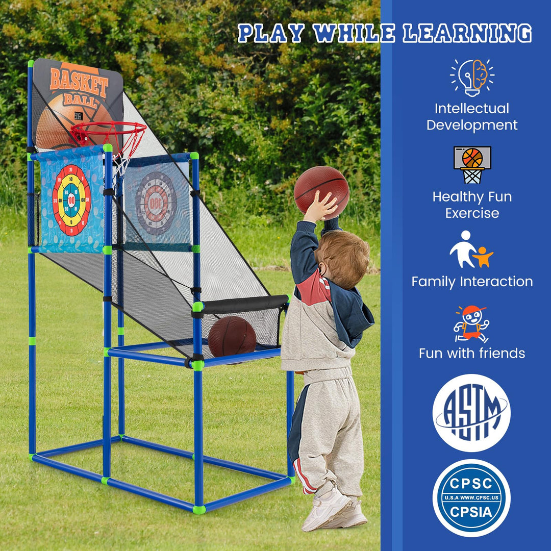 Giantex Kids Basketball Hoop Arcade Game, 2 in 1 Indoor Outdoor Arcade Basketball Game