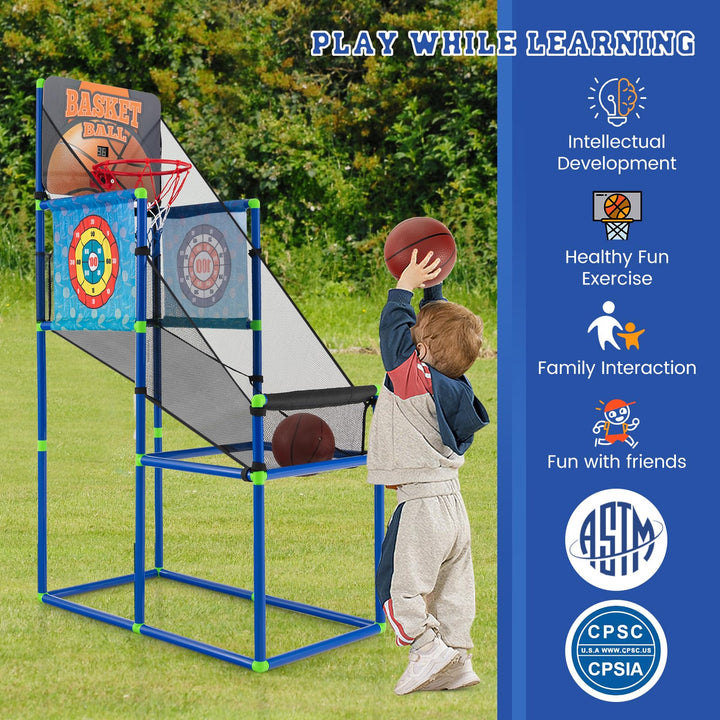 Giantex Kids Basketball Hoop Arcade Game, 2 in 1 Indoor Outdoor Arcade Basketball Game