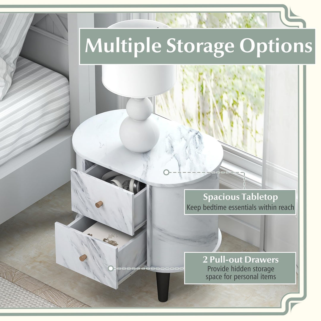 Giantex 2-Drawer Nightstand Set of 1/2
