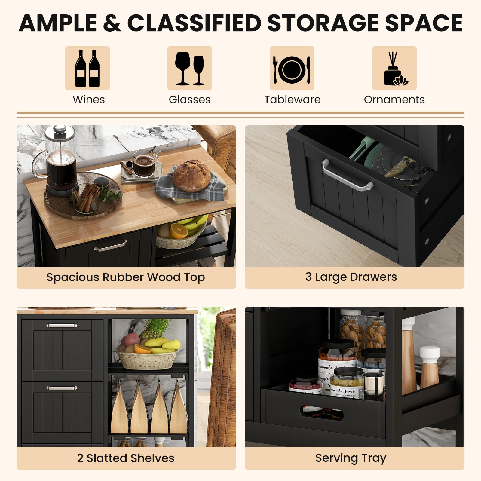 Giantex Kitchen Island Cart on Wheels