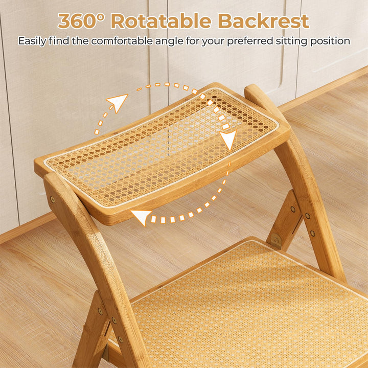 Giantex Rattan Folding Chairs Set for Living Room