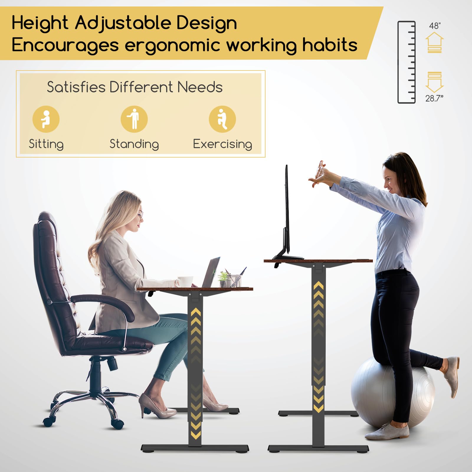 Giantex Electric Standing Desk, Height Adjustable Stand up Desk