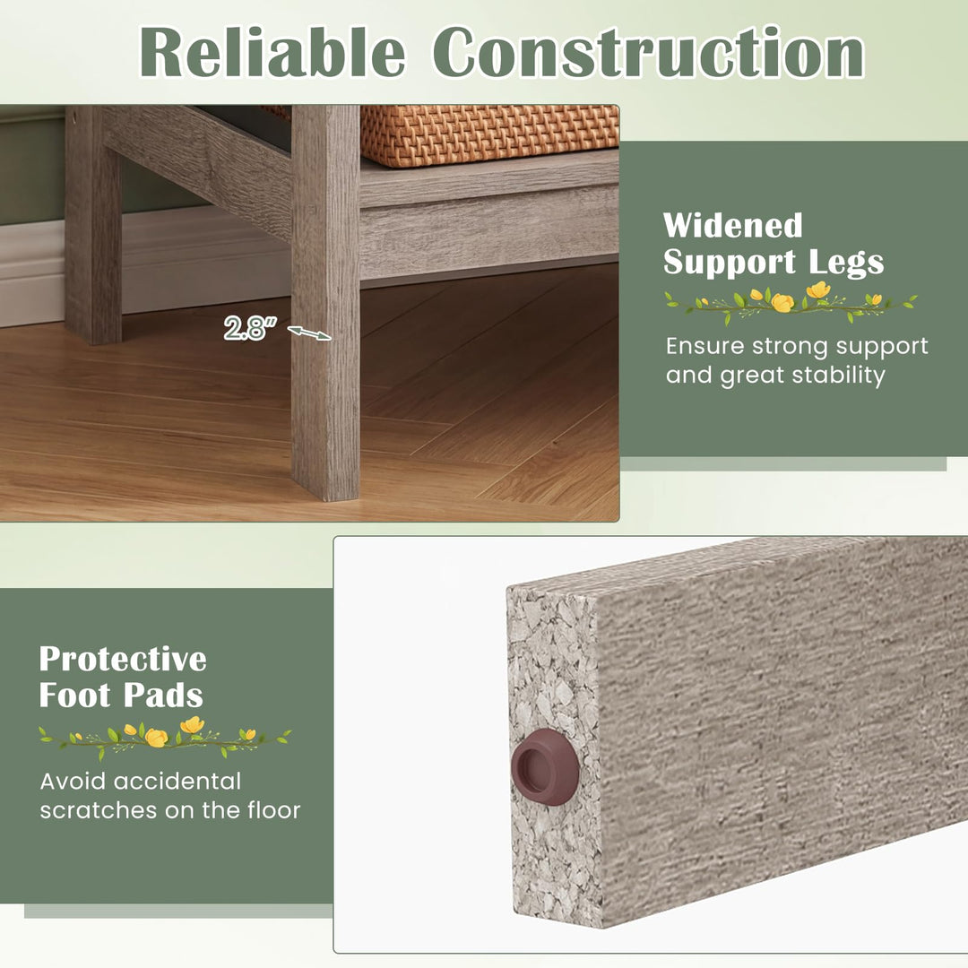 Giantex 2-Tier Square End Table with Storage Shelf &amp; X-Frame