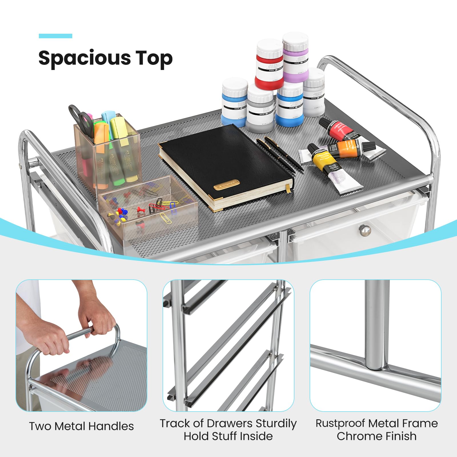 10 Drawers Rolling Cart, Classroom Organizers - Giantex