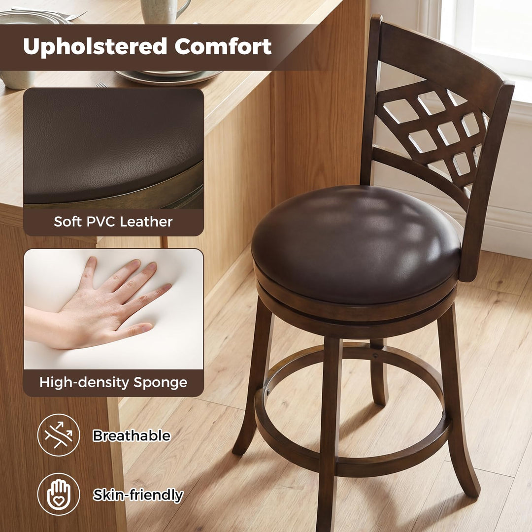 Giantex Swivel Bar Stools Set of 2/4 26"/31" Bar Height Chairs