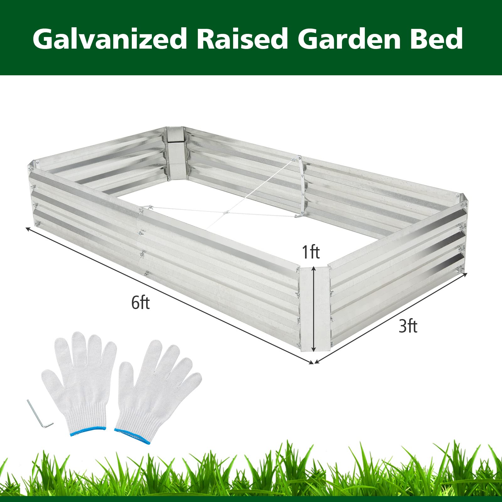 Giantex Galvanized Raised Garden Bed