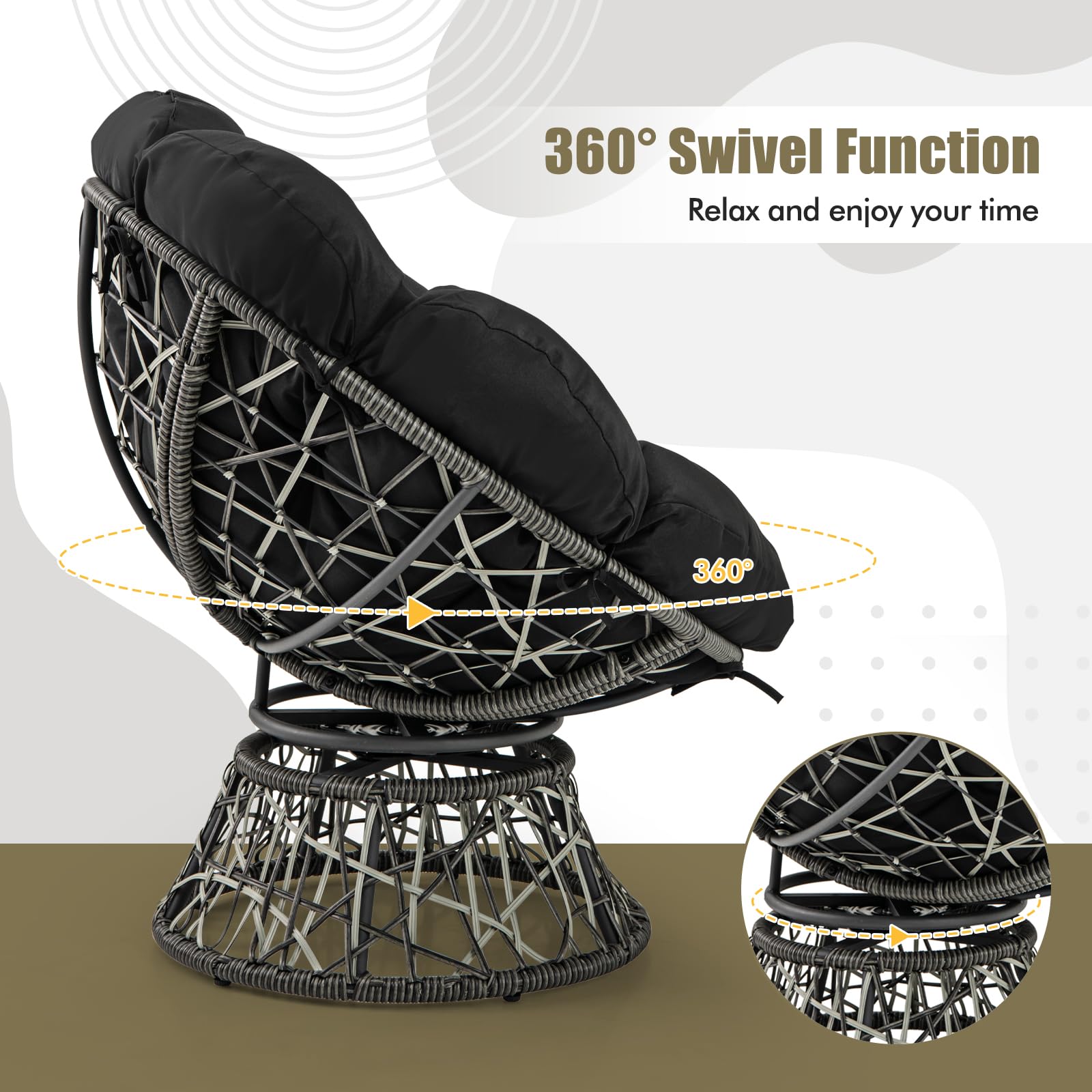 Giantex Swivel Oversized Living Room Chair