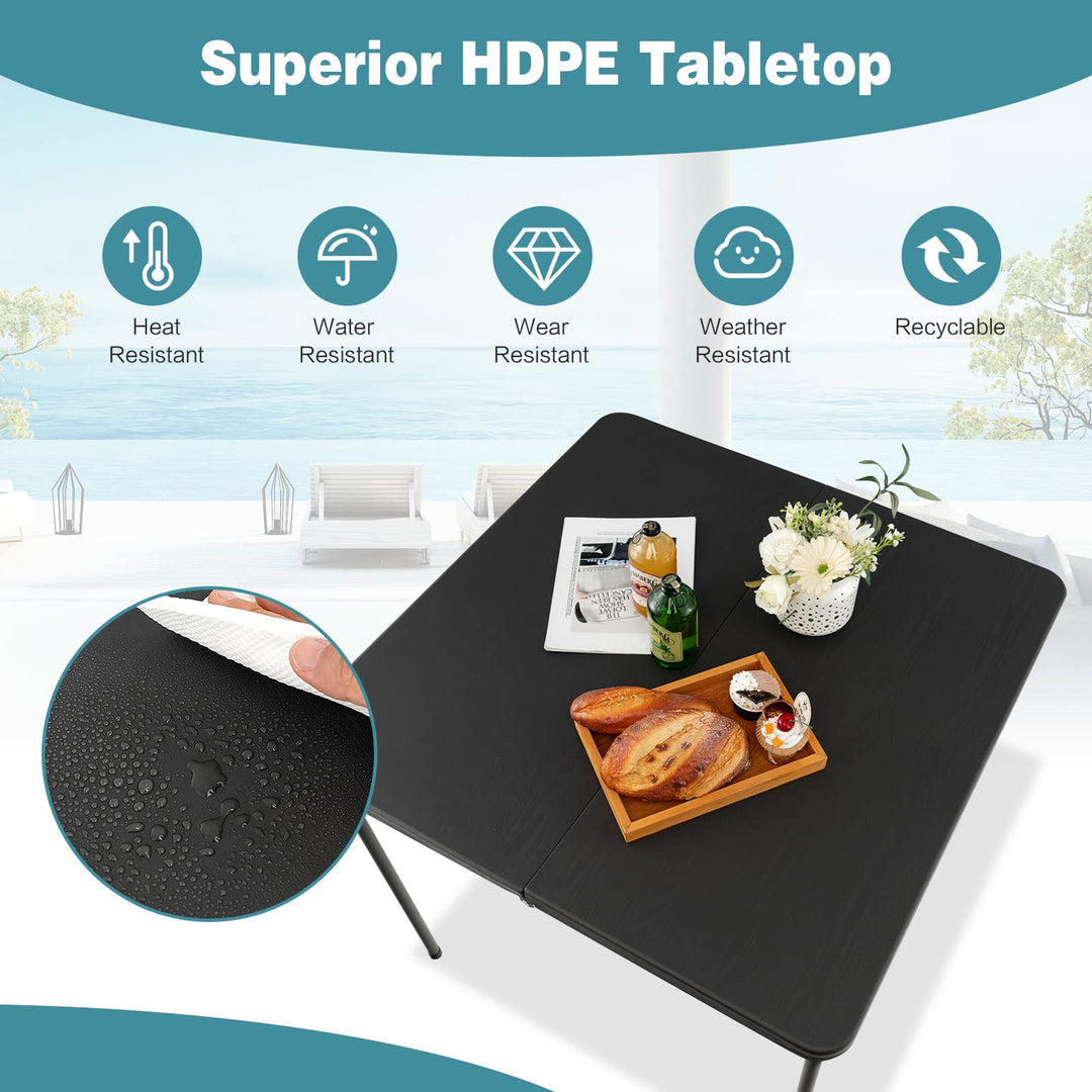 Giantex Portable Folding Table, Foldable Picnic Table with All-Weather HDPE Tabletop