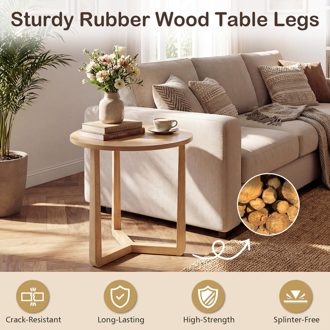 Giantex Round Side Table Set of 1/2  Compact Accent Bedside Night Stand for Living Room Bedroom