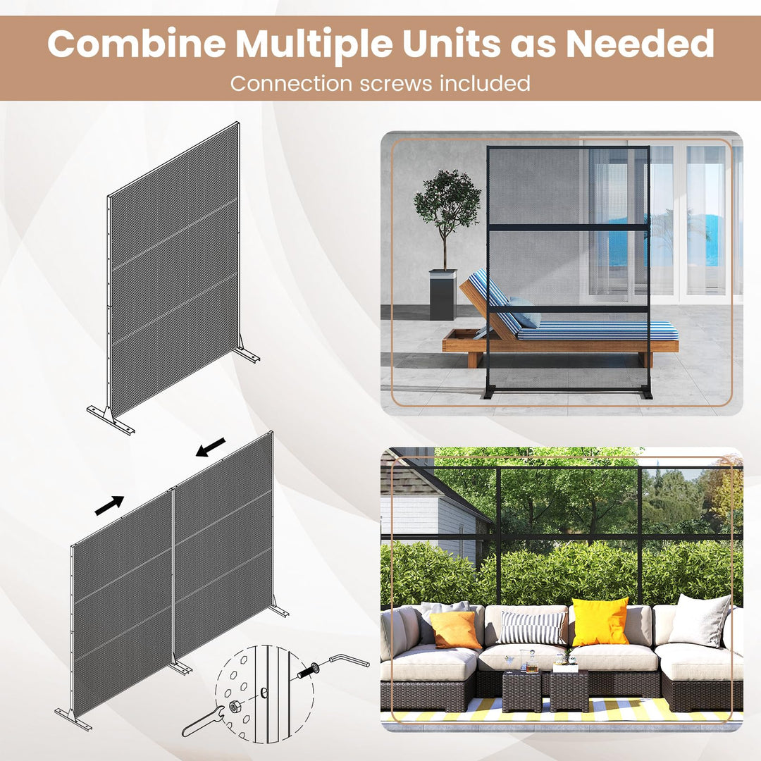 Giantex Metal Privacy Screen with Expansion Bolts and Connection Screws