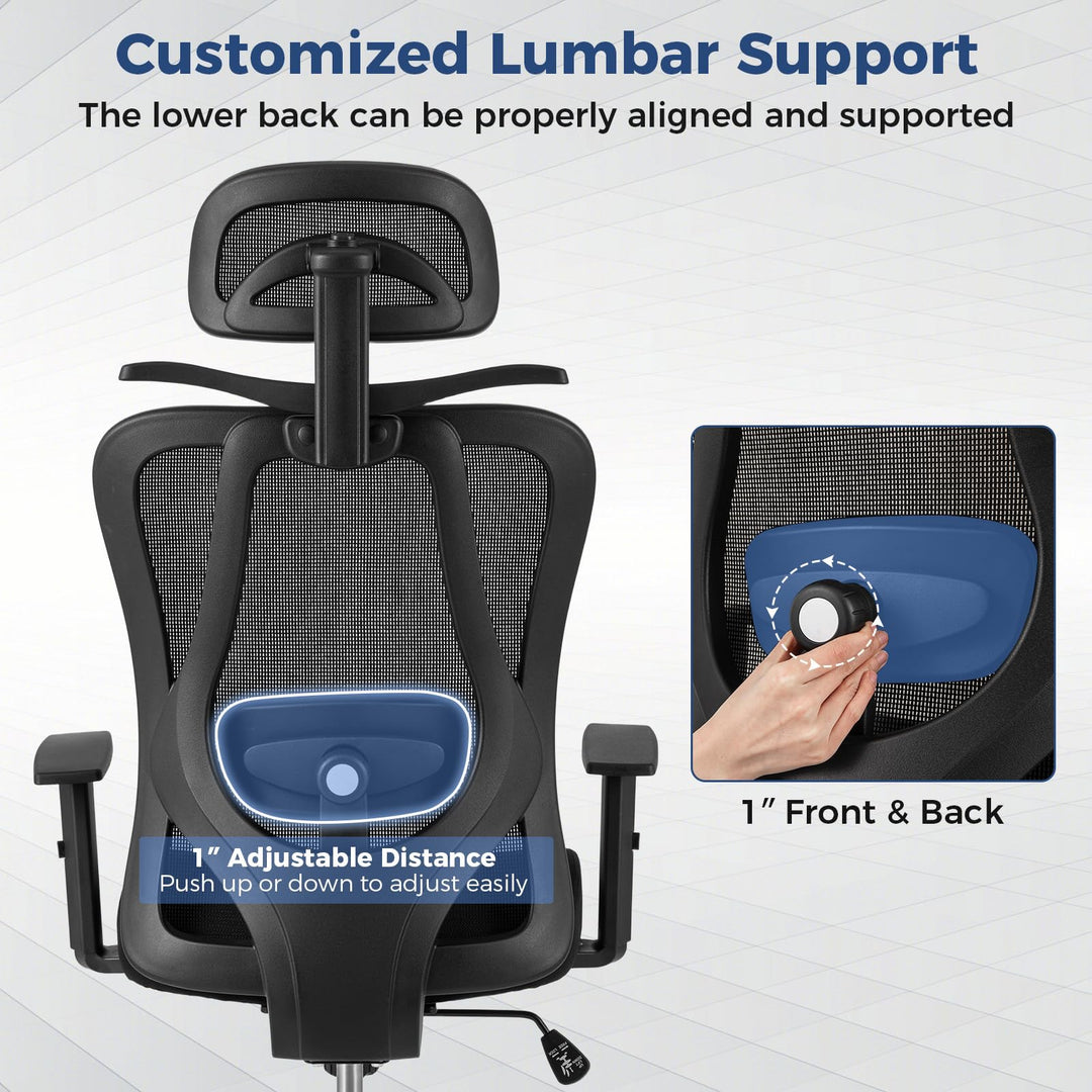 Giantex Ergonomic Office Chair with 3D Headrest and Reclining Backrest