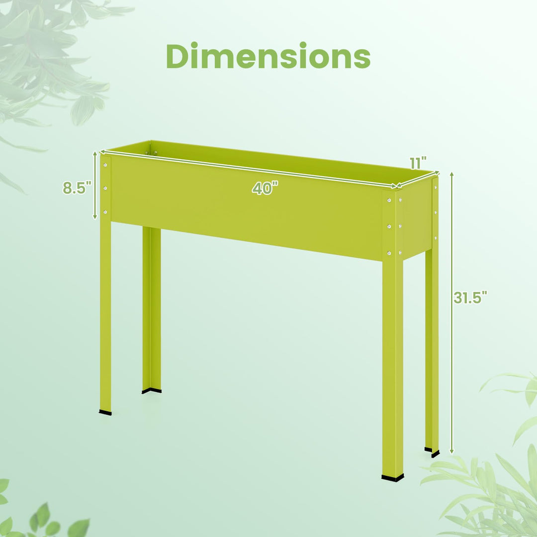 Giantex Raised Garden Bed, Metal Planter Box with Legs, Drain Hole, Outdoor Indoor Elevated Garden Box