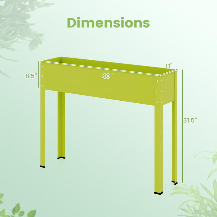 Giantex Raised Garden Bed, Metal Planter Box with Legs, Drain Hole, Outdoor Indoor Elevated Garden Box