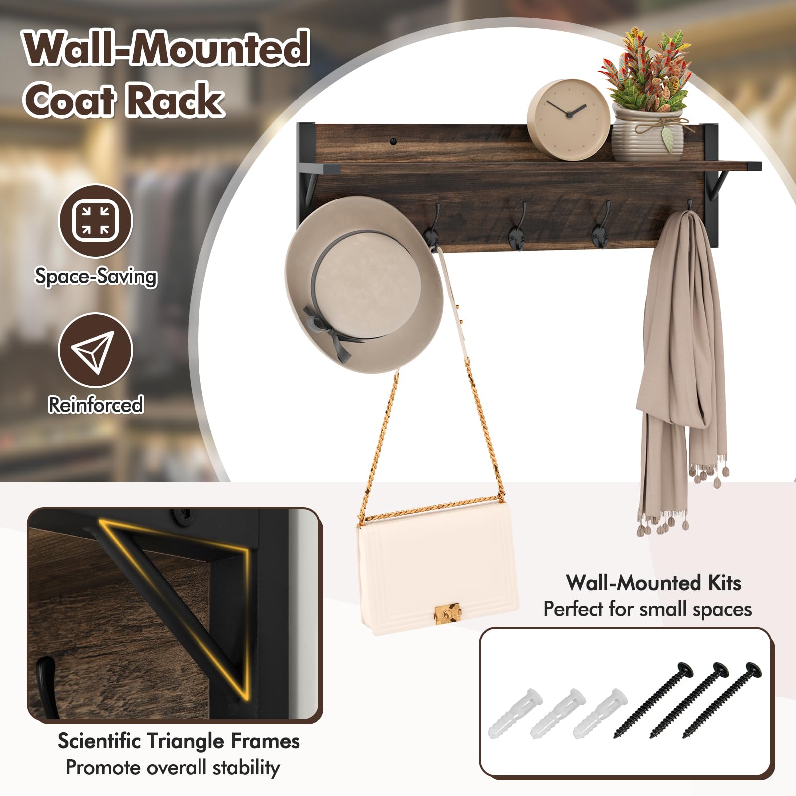 Giantex Coat Rack Shoe Stand Set