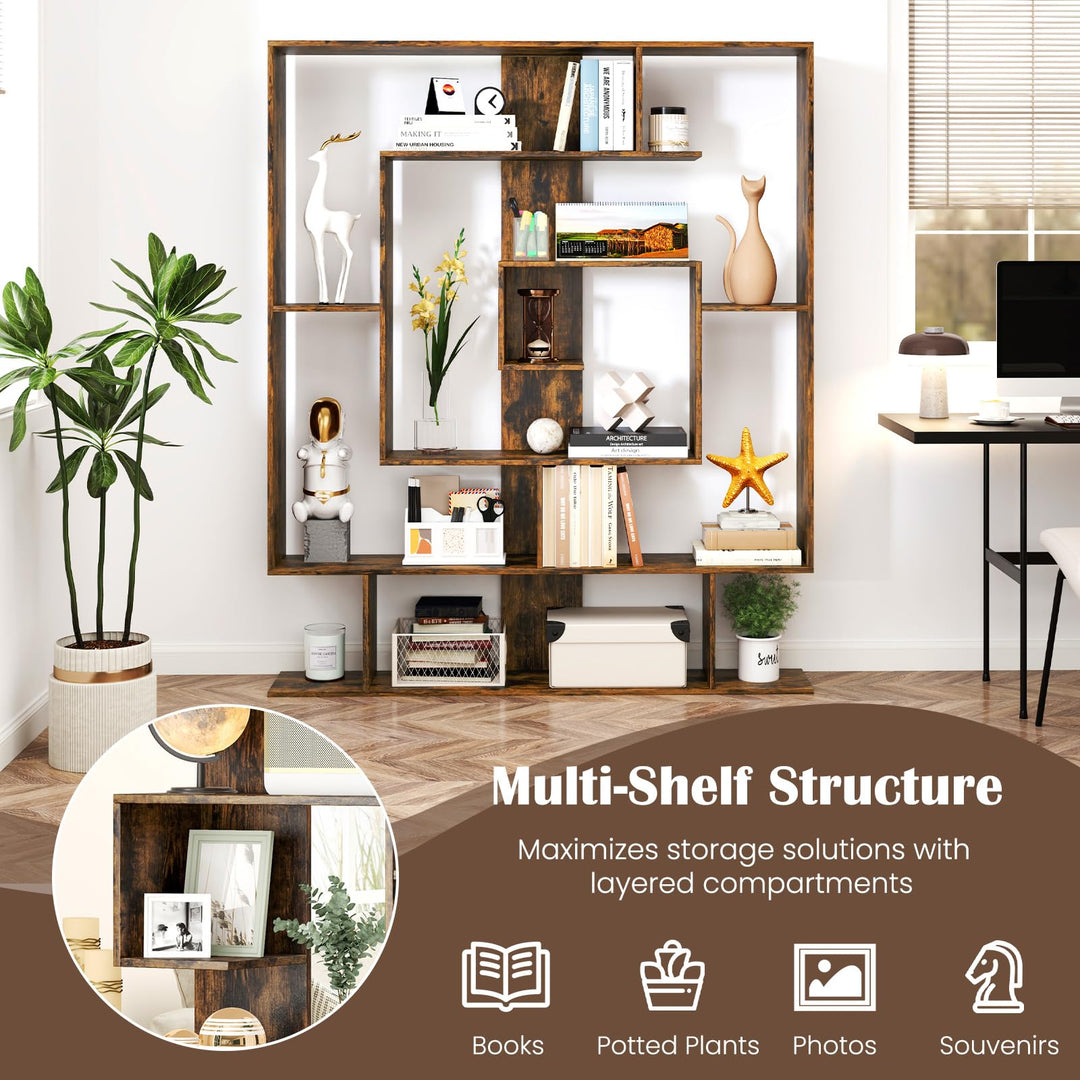 Giantex 7-Tier Geometric Bookshelf