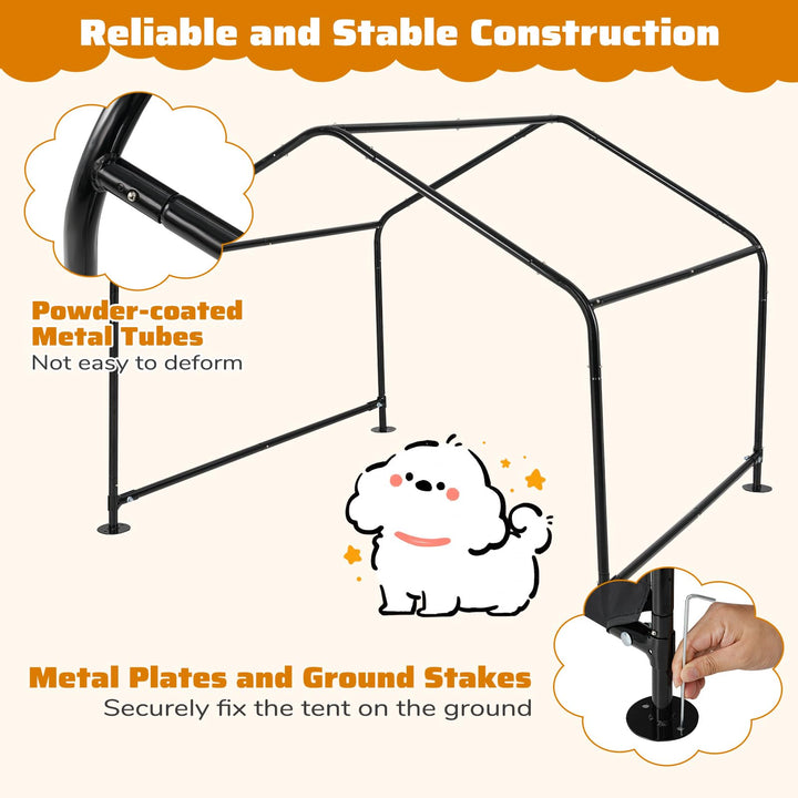 Giantex Outdoor Dog Shade Shelter Canopy 4'x 4'x 3.5' Waterproof Pet Tent with PU Coating