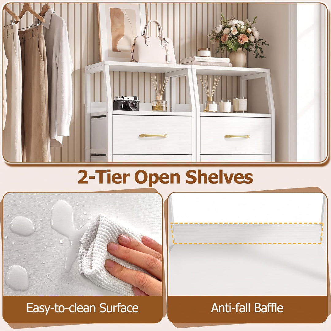GIANTEX Tall Dresser with 5/4 Fabric Drawers (1/2)