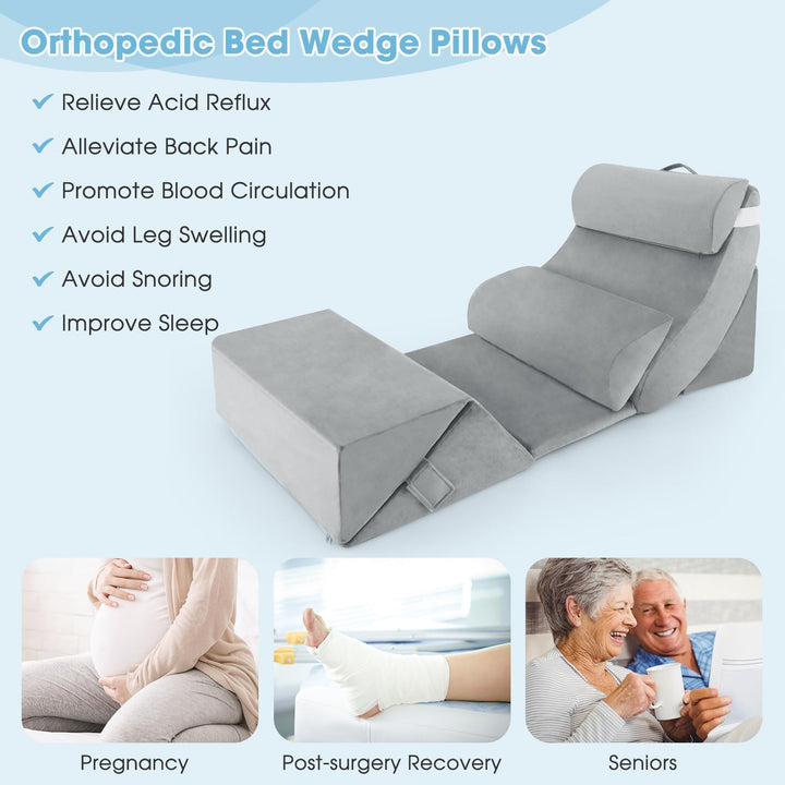 Giantex PCS Orthopedic Bed Wedge Pillow Set – Giantexus