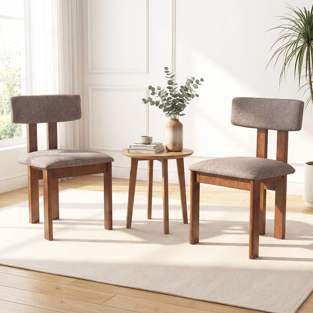 Giantex Upholstered Kitchen Chairs with Curved Backrest