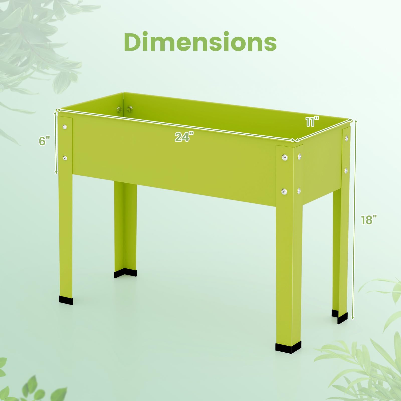 Giantex Raised Garden Bed, Metal Planter Box with Legs, Drain Hole, Outdoor Indoor Elevated Garden Box