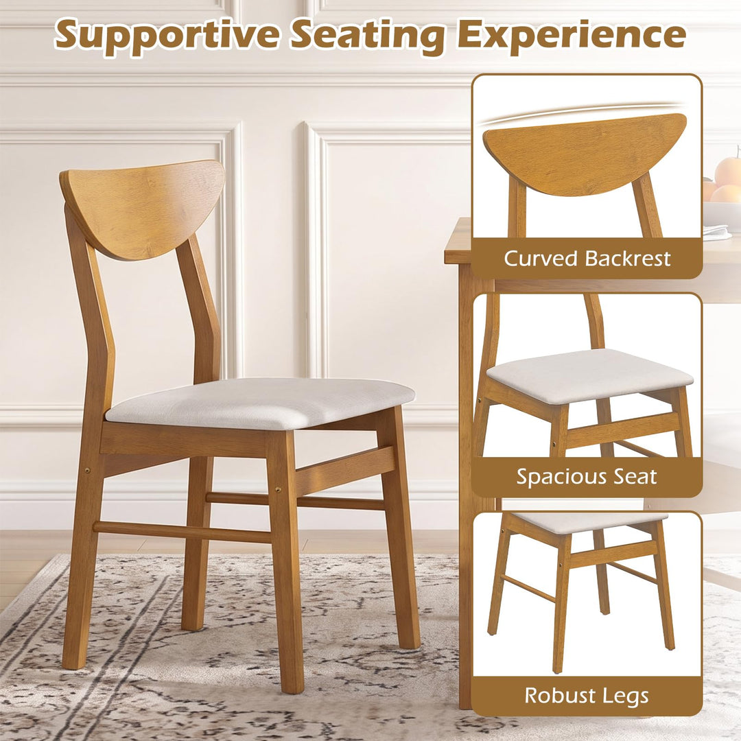 GIANTEX Upholstered Dining Chairs Set w/ Comfortable Upholstered Seat