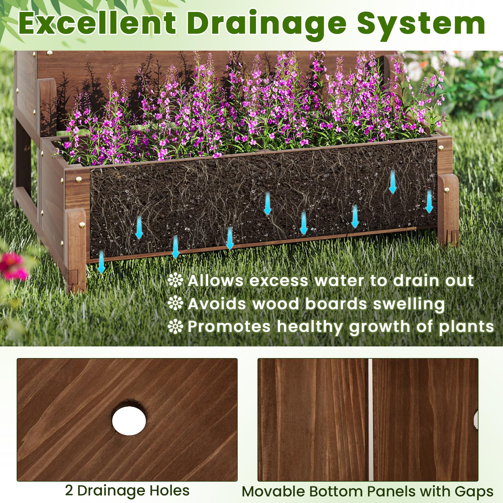 Giantex Raised Garden Bed with Legs and Trellis