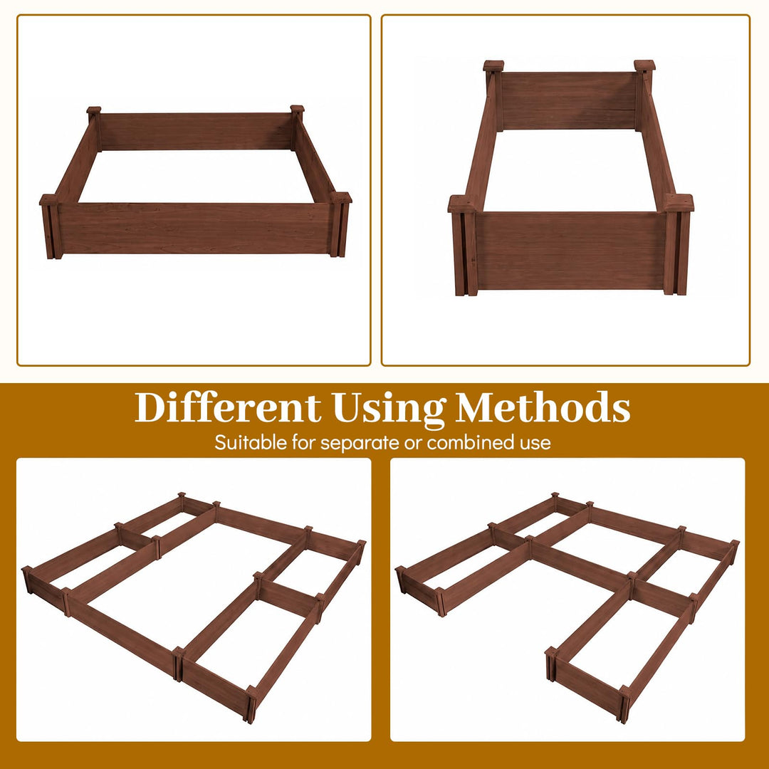 GIANTEX U-Shaped Raised Garden Bed with Open Bottom For Vegetables