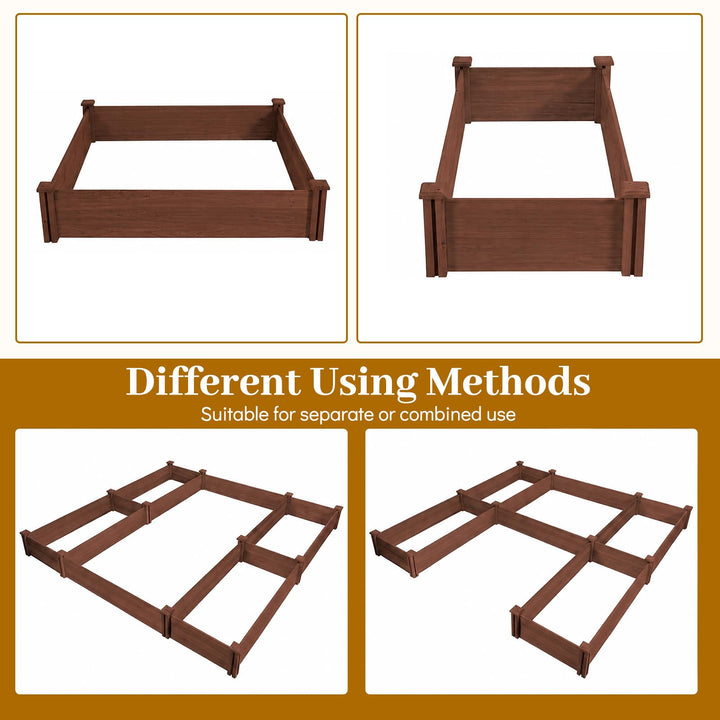 GIANTEX U-Shaped Raised Garden Bed with Open Bottom For Vegetables