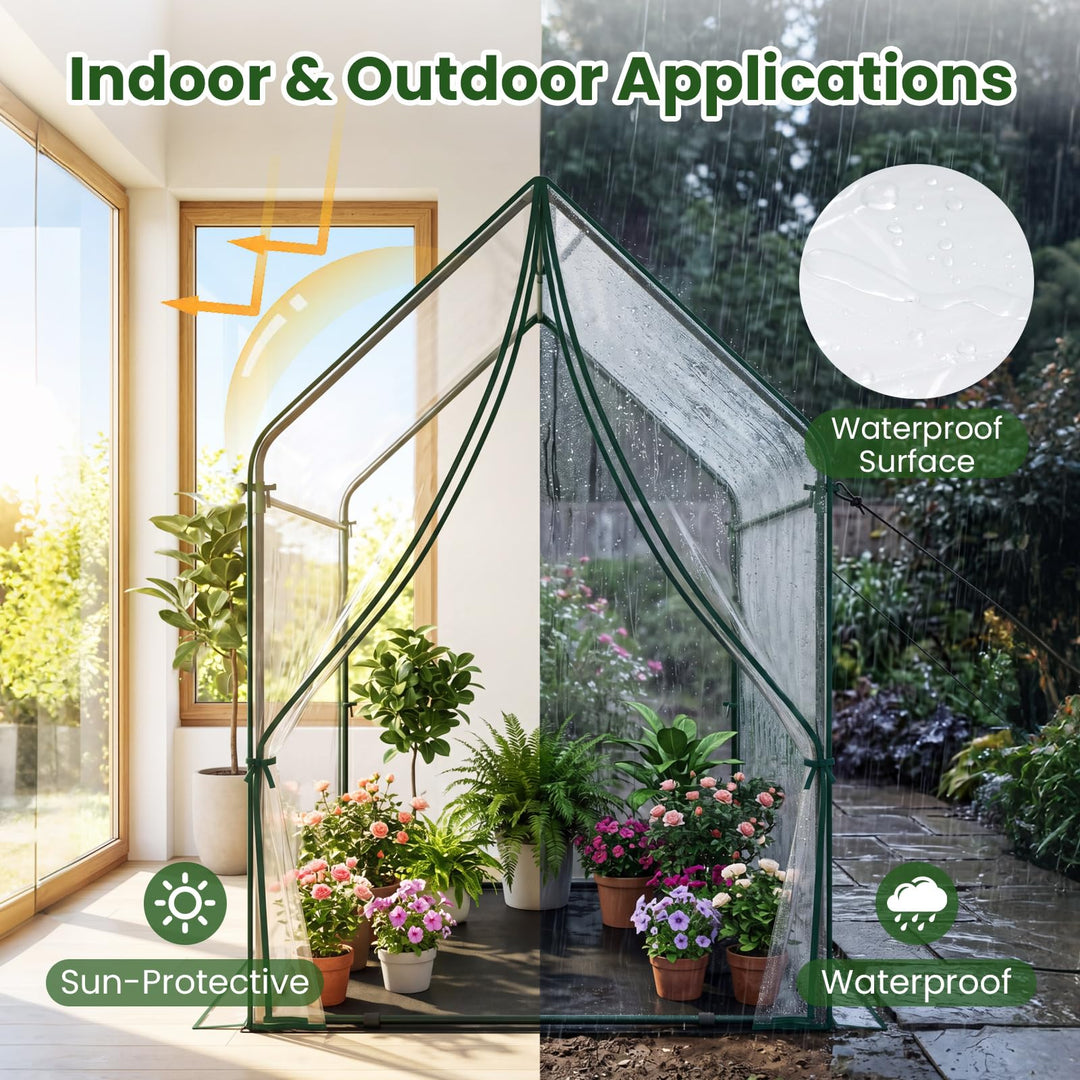 Giantex Mini Outdoor Portable Green House with Sturdy Metal Frame