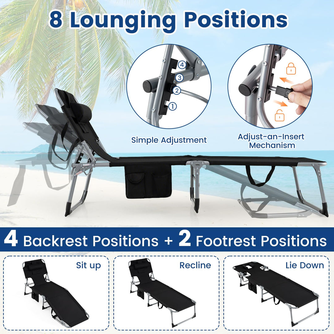 Giantex Tanning Chair with Face Arm Holes Folding Chair