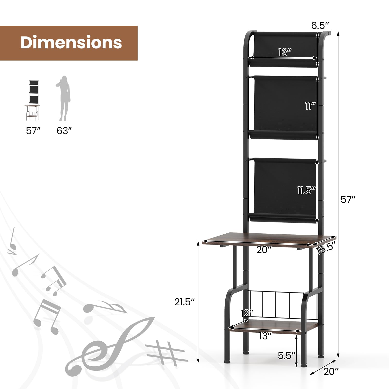 Giantex Record Player Stand with Vinyl Storage