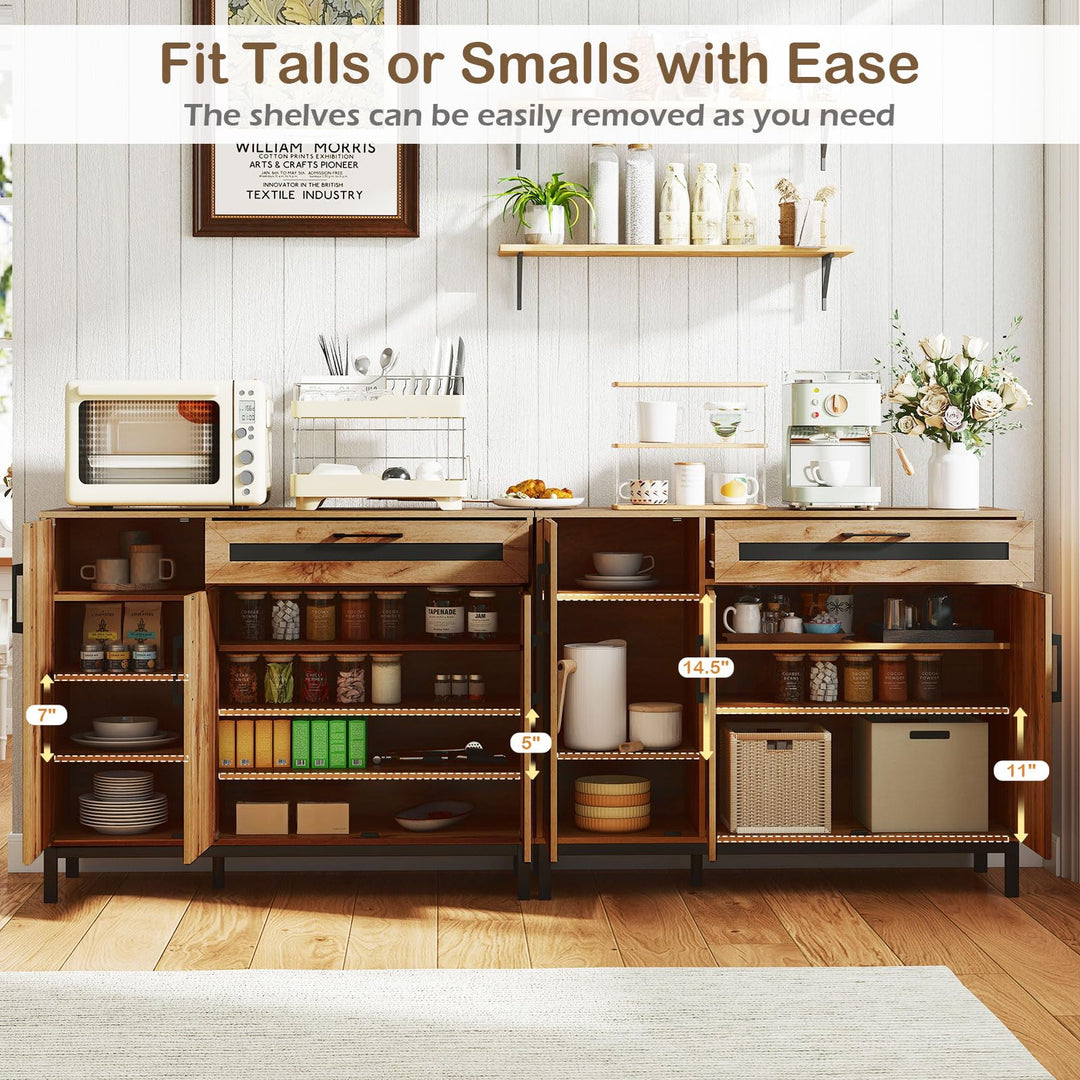 Giantex 48" Buffet Cabinet with Storage 3-Door Large Farmhouse Sideboard