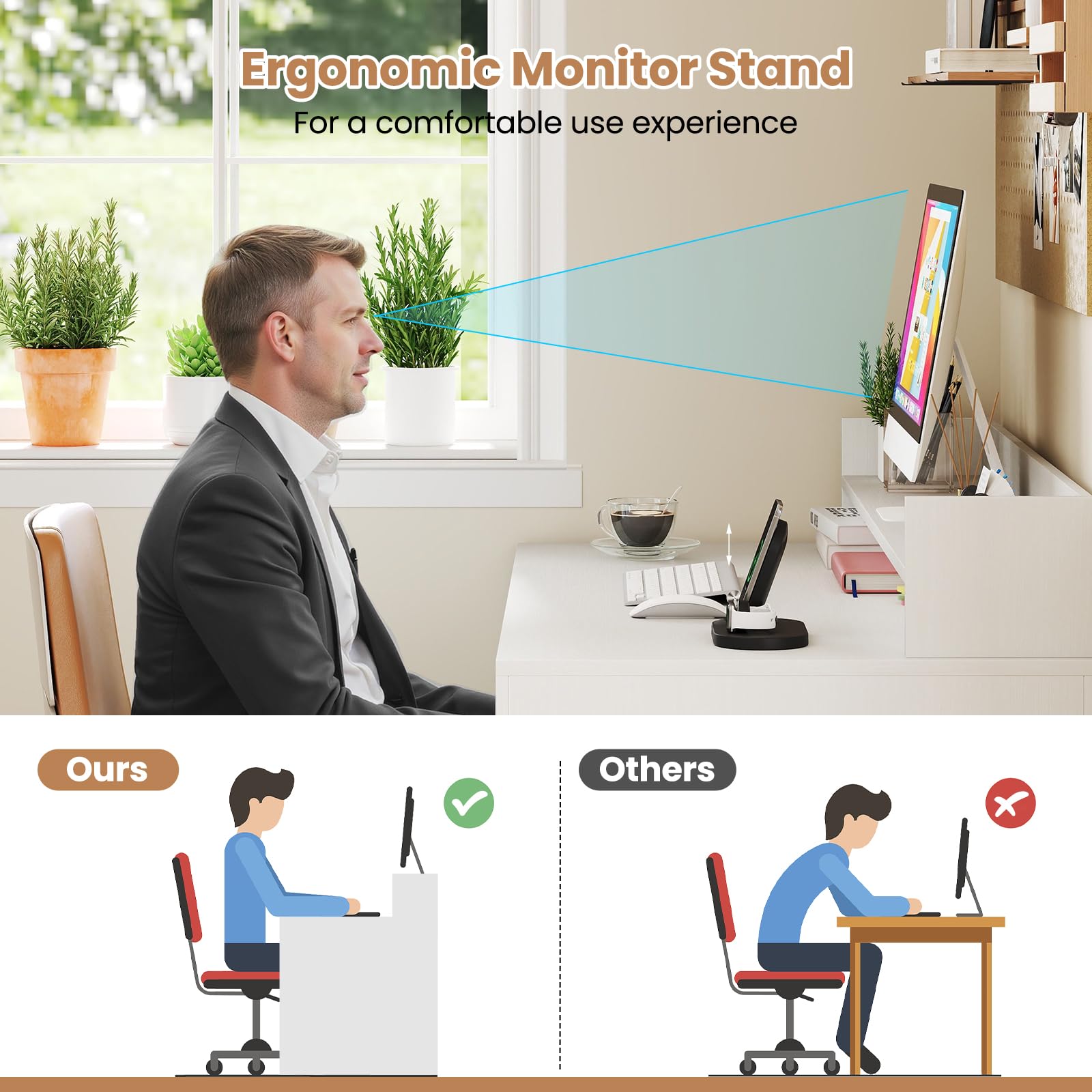 Giantex White Desk with Storage Shelves