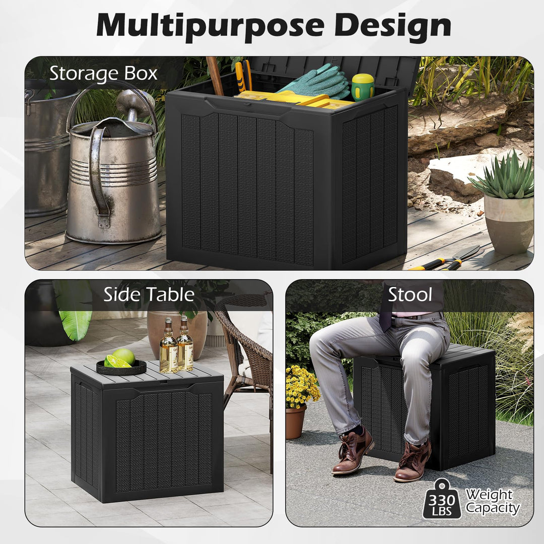 Giantex 25 Gallon Outdoor Storage Box with Lockable Lid