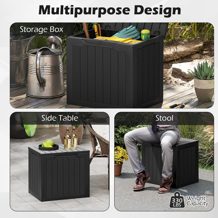 Giantex 25 Gallon Outdoor Storage Box with Lockable Lid