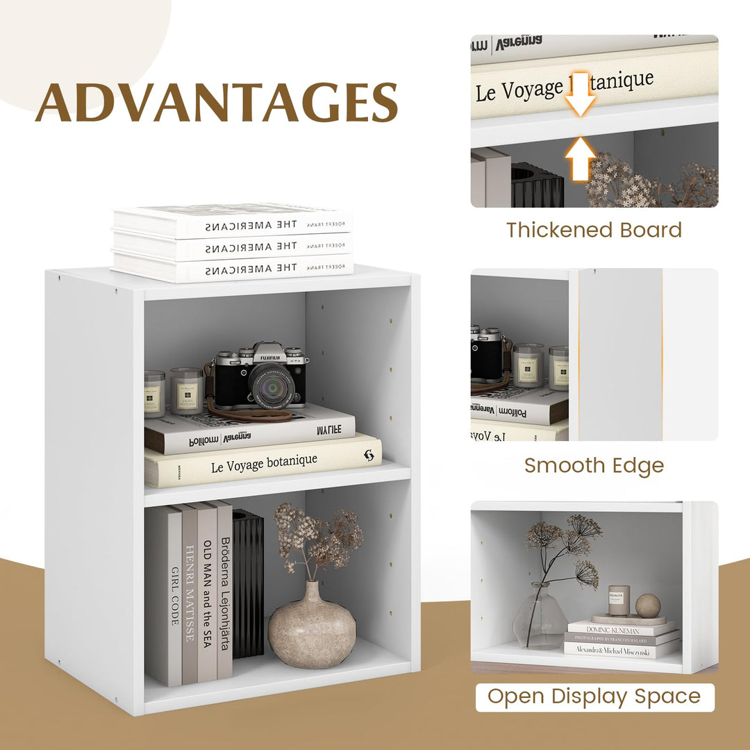Giantex Bookshelf and Bookcase 2-layer Storage Shelf