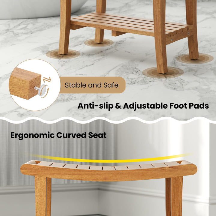 Giantex Teak Wood Shower Bench