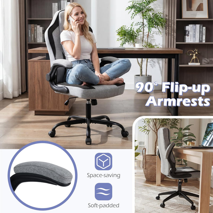 Giantex Ergonomic Computer Office Chair with 90° Flip-up Armrests