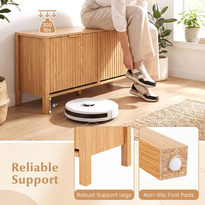 Giantex Shoe Storage Bench with 2 Flip Drawers for Entry Way