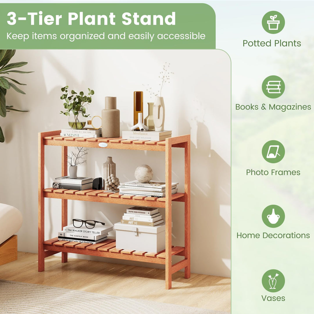 Giantex 3-Tier Solid Wood Plant Stand