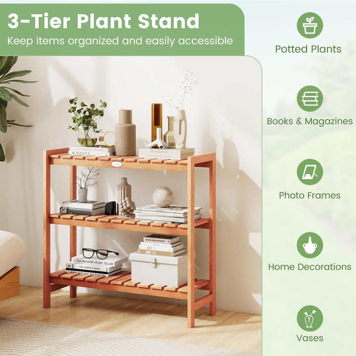 Giantex 3-Tier Solid Wood Plant Stand