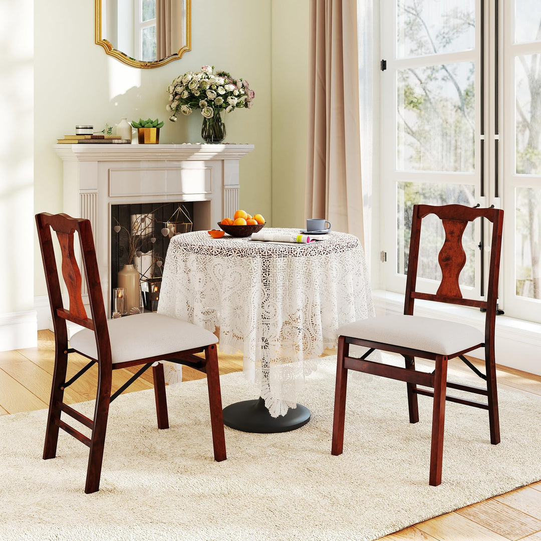 Giantex Folding Dining Chairs Set of 2/4 Upholstered Dining Chairs with Comfy Padded Seats