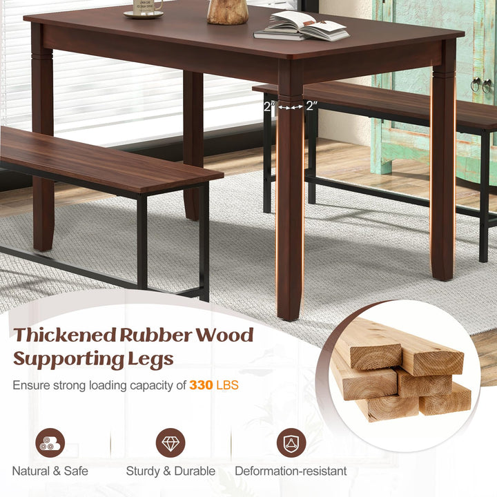 Giantex Dining Table for 4 People, 48” x 29” Kitchen Table with Wood Legs, Rectangular Dinner Table for Small Space