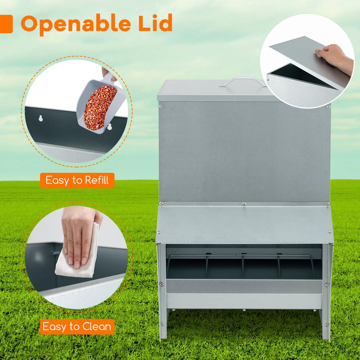 Giantex 50 lbs Galvanized Chicken Feeder