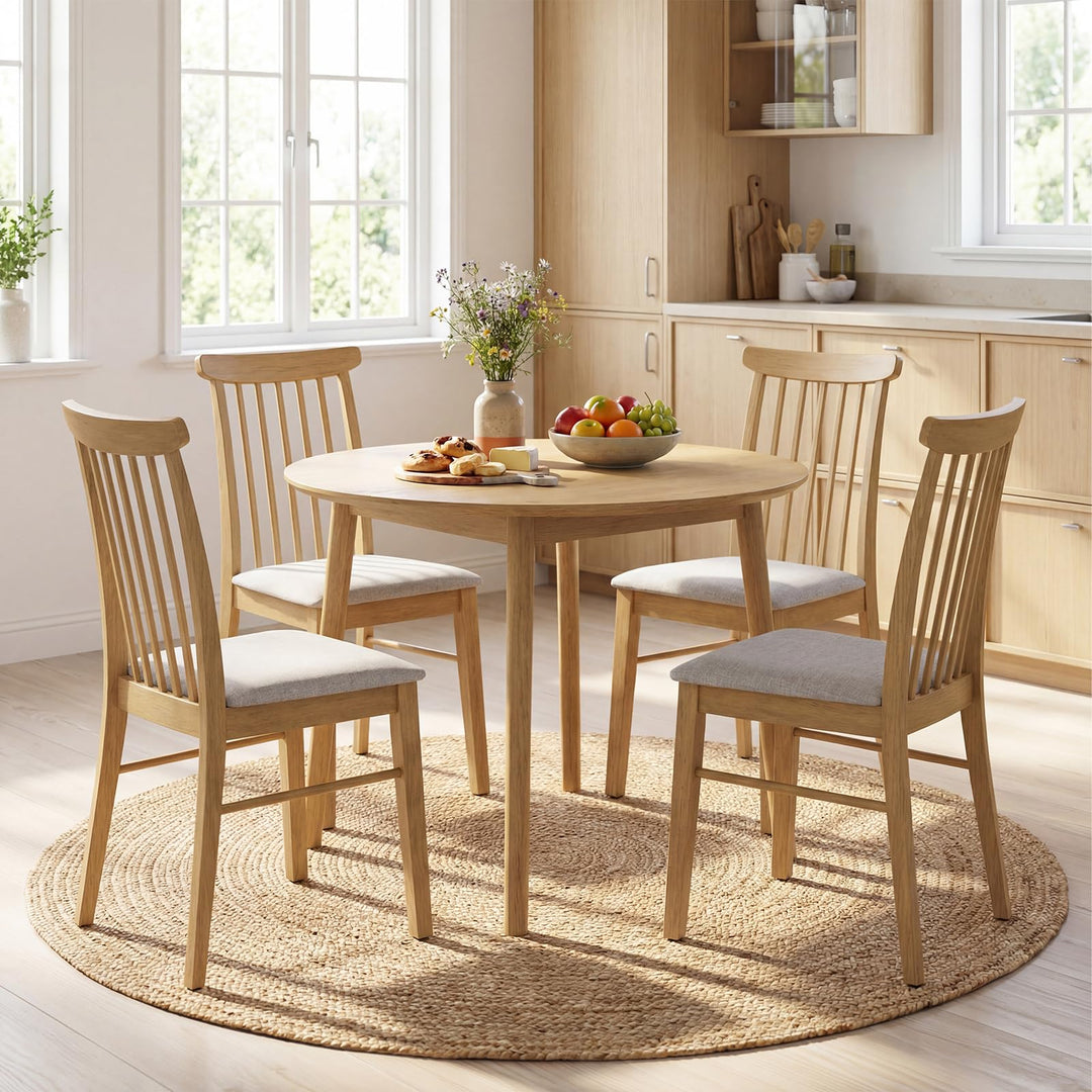 Giantex Dining Chairs Set of 2/4 w/Rubber Wood Frame