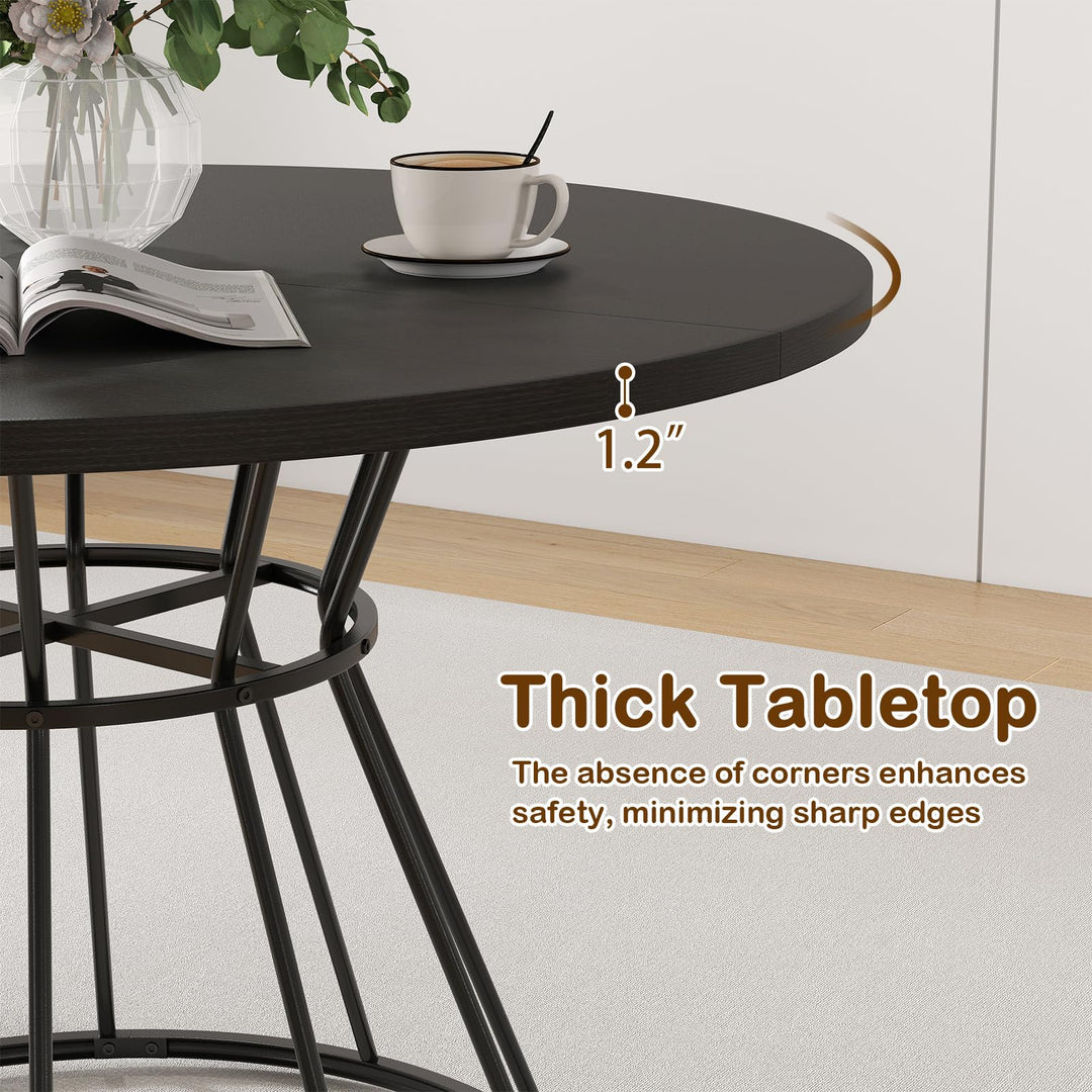 Giantex 47" Round Farmhouse Kitchen Table for 4