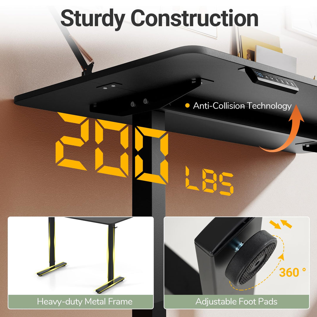 Giantex Electric Standing Desk 48" x 24" Ergonomic Height Adjustable Sit to Stand Desk with 3 Memory Preset